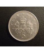 1991, 5 Pence, Queen Elizabeth ||, Great Britain  (UK) Coin - £3.99 GBP