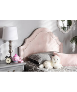 Halen Light Pink Velvet Fabric Upholstered Twin Size Headboard - $120.00