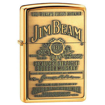Jim Beam Full Label Chip High Polish Lighter - Brass - $93.96
