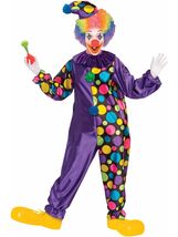 FORUM PURPLE POLKA DOT CLOWN ADULT UNISEX HALLOWEEN COSTUME 71418 - $38.49