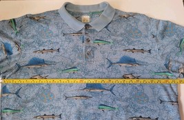 Columbia Mens All over Fish Print Shirt XL Blue S/S Button-Up - $221.84 MXN