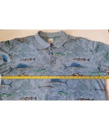 Columbia Mens All over Fish Print Shirt XL Blue S/S Button-Up - $11.88