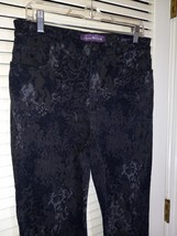 Gloria Vanderbilt Amanda Jeans Size 10 Black Gray Design Smooth Stretch ... - £12.54 GBP
