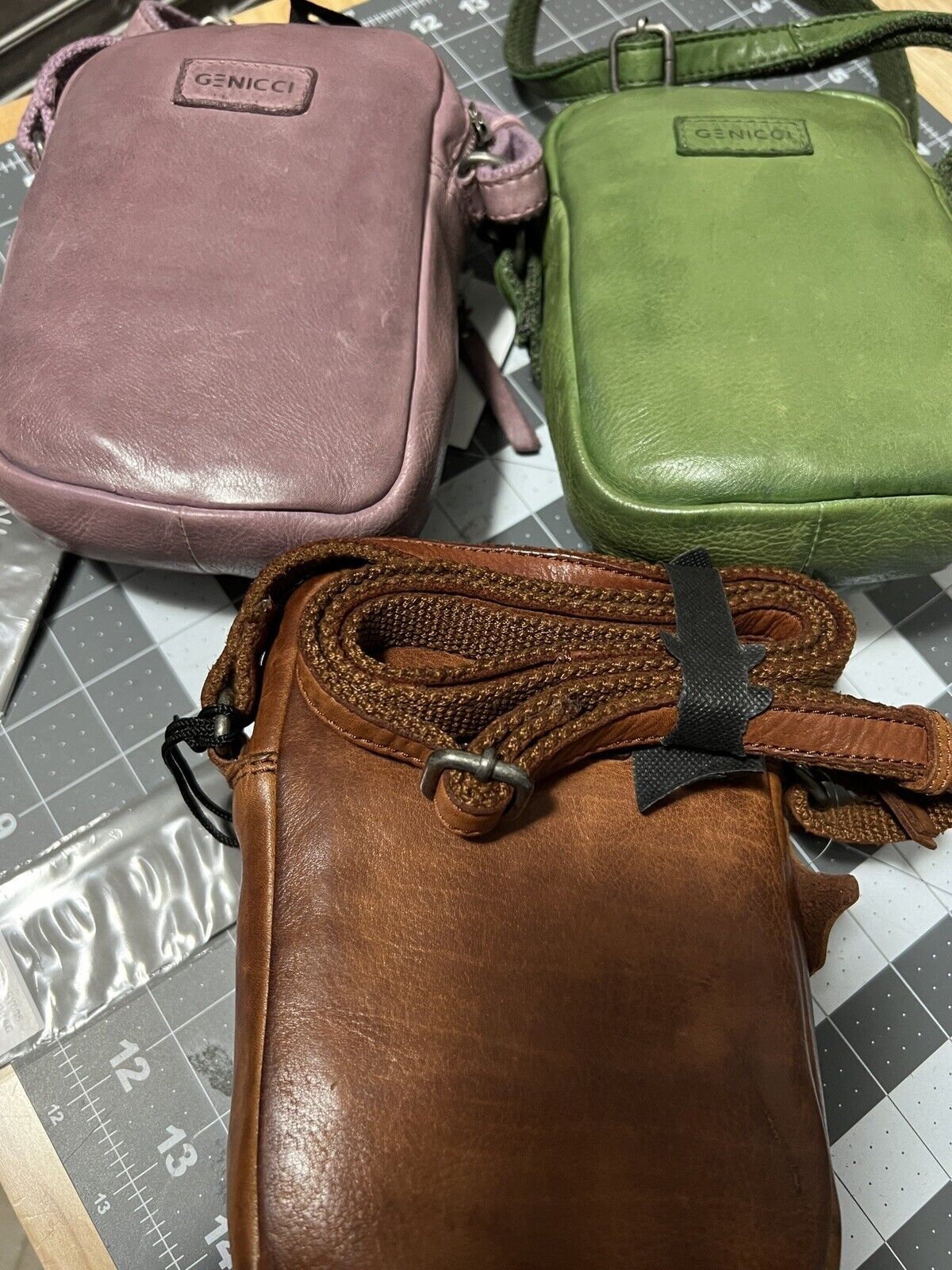 New Genicci Cognac UCorby Genuine Leather Crossbody Sling Bag 2