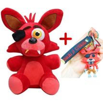 Fnaf Five Nights At Freddy&#39;s Plush 18cm + Keychain Foxy Doll Plush Toys Gift - £23.90 GBP