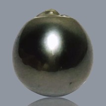 Monumental 12.4 x 12.8mm 13.9 Carat Tahitian South Sea Natural Gray Green Pearl - £22.19 GBP