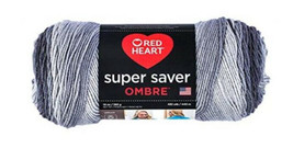 Red Heart Super Saver Ombre Yarn - Big 10 oz. skein - Anthracite - £10.35 GBP