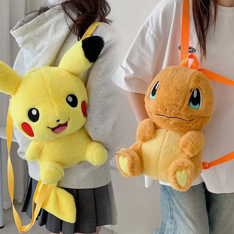 Sanrio Pokemon Cartoon Plush Backpack Pikachu Kuromi Melody Cinnamoroll One - £22.91 GBP