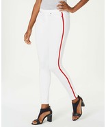 NWT HUE Womens Racer Stripe Original Denim Leggings White pants  XS S M ... - £24.23 GBP