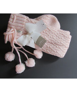 UGG Socks Over the Knee Cable Knit Pom Poms Pink w Gold Threads New - $1,684.00 MXN