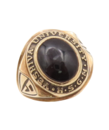 10K GOLD Vintage Ring Black Stone Carved 1970 Yeshiva University  Sz 7  ... - €704,96 EUR
