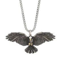 Men Punk American Eagle Pendant Necklace Biker Jewelry Stainless Steel C... - $12.86