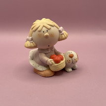 Vintage Bumpkins Figurine Girl Bringing In The Apples George Good Fabrizio Dog - $9.89