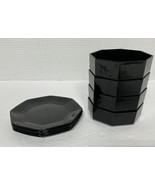 Vintage Black Amethyst ARCOROC Octime Octagon 4 Serving Bowls &amp; 4 Salad ... - $42.20 CAD