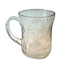Glass Arcoroc Mug Canterbury Crocus Design Textured Flower France Embossed Vtg - £11.17 GBP