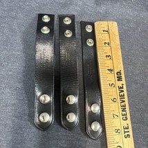 Lot Of 3 Safariland Plain Leather Belt Keepers Silver Snaps - £9.28 GBP