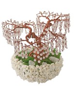 Wisteria wire tree, rose quartz and copper, sculpture home decor - £88.87 GBP