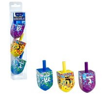 Rite Lite Splash Wooden Colorful Dreidel Set of 3 Chanukah Painted Wooden Dreide - $7.91