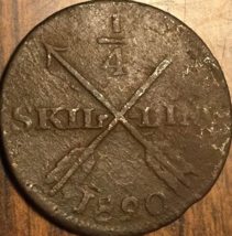 1820 Sweden 1/4 Skilling Coin - £3.80 GBP