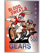 Looney Toons 1996 Olympics USA Cycling Bugs Bunny &amp; Taz Atlanta 4x6 Post... - £3.09 GBP