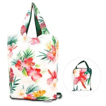 reusable grocery bag, tote, purse  or handbag &amp; pouch white flowers large - $385.22 MXN