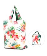 reusable grocery bag, tote, purse  or handbag &amp; pouch white flowers large - $385.22 MXN