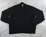 Orvis Cashmere Sweater Mens Extra Large Black Full Zip Front Soft Mock Neck - $59.39