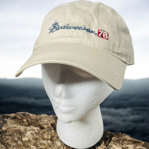 Budweiser Ball Cap 76 Embroidered Hat - Beige - Adjustable  Official Pro... - $9.38