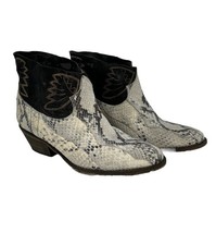 Free People Snakeskin Black Suede Leather Upper Ankle Boots Size US 7.5 - $59.34 CAD