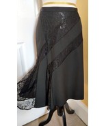 THE LIMITED Elegant Black Asymmetrical Skirt w/ Floral Lace Overlay (6) ... - $365.04 MXN
