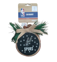 San Antonio Spurs FOCO Christmas Tree Glitter Wood Stump Team Ornament B... - $31.03 CAD