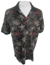 Izod Men golf Polo shirt pit to pit 23 sz L mercerized cotton Hawaiian floral - £13.94 GBP