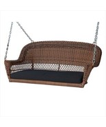 Jeco W00205S-C-FS017 Honey Wicker Porch Swing With Black Cushion - $443.95