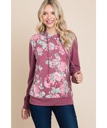 Floral Printed Contrast Hoodie With Relaxed Fit And Cuff Detail - $27.75