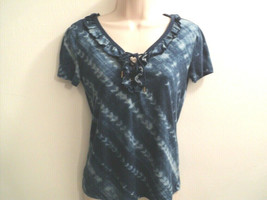 Ralph Lauren Jeans Co. Top LRL Size XS X Small Tie Dye Blue Short Sleeves Shirt - £13.46 GBP