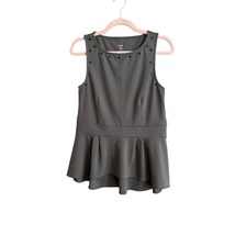 MOSSIMO Size Medium Sage Green Sleeveless Peplum Hem Top Studded - $16.79