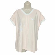 Sheilay Blouse Top Size Large Orange Butterfly Dandelion V Neck Short Sl... - €12,55 EUR