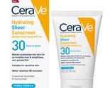 CeraVe Hydrating Sheer Sunscreen SPF 30 for Face and Body | Mineral &amp; Ch... - $13.75