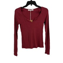 Project Social T Red Ribbed Long Sleeve Odin Top New Size Small - £21.02 GBP