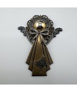 VTG  Kat’s Creations Brooch Holiday Mixed Metals Angel Pin Pendant Silve... - $6.65