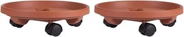 Bloem By Fiskars 95122C Round Planter Caddy, 12&quot; Dia., Terracotta Clay (2-PACK) - $24.75