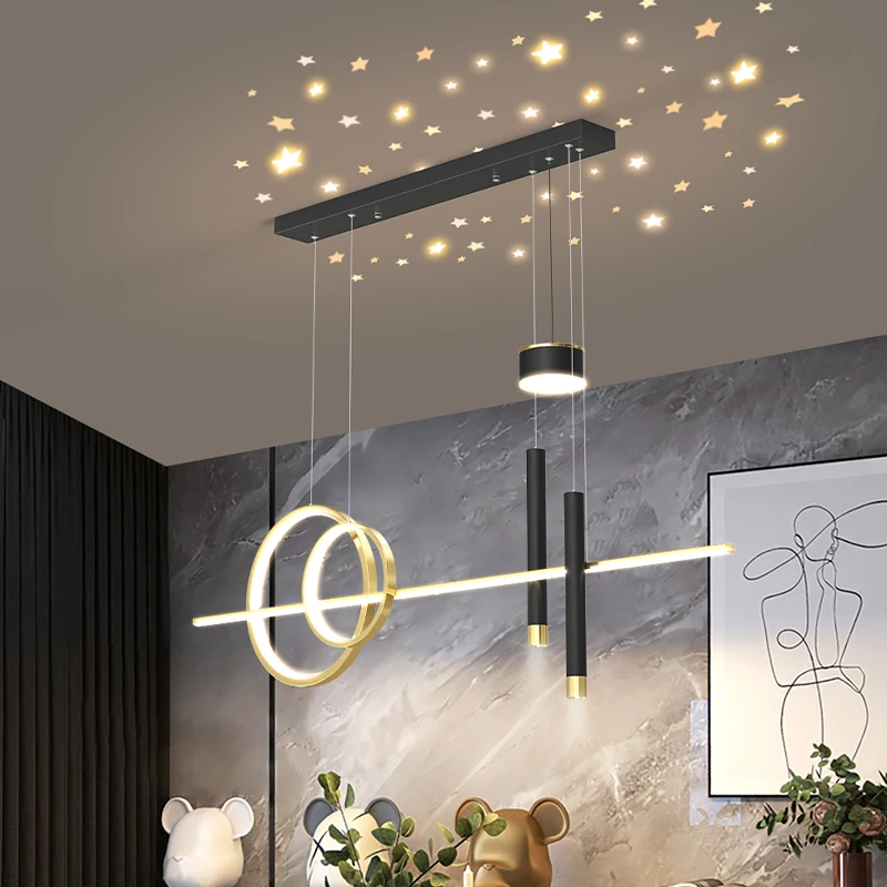 Nordic LED Chandelier For Studyroom Bedroom Dining Table Living Room Foy... - $246.53+