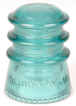 Blue Insulator-Hemingray 10-Telegraph-Telephone-USA-Antique-Made in USA-vtg - $20.99