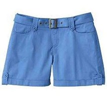 Womens Shorts Cuffed Belted LEE Blue Lightweight One True Fit $36 NEW-size 10 - £11.83 GBP