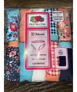 Fruit Of The Loom ~ Girls Tagless 10-Pair Underwear Bikinis Cotton ~ Size 4 - $20.29 CAD