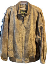 Landing Leather Men’s XXL Brown Suede LS Full Zip WW2 Leather Bomber Jacket - £116.42 GBP