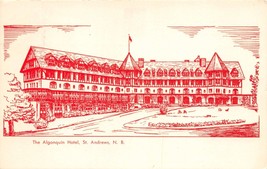 St Andrews New Brunswick Canada The Algonquin Hotel~Line Drawing Postcard 1960s - £6.82 GBP