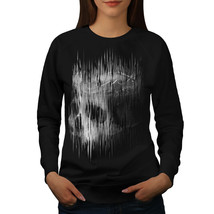 Wellcoda Shadow Ghost Goth Skull Womens Sweatshirt, Bone Casual Pullover Jumper - £23.10 GBP+