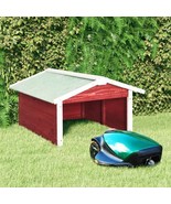 vidaXL Lawn Mower Garage Red and White Solid Firwood, Plywood Medium - $195.33 CAD