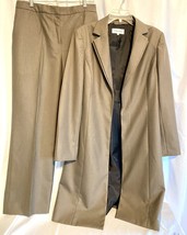 Vintage Calvin Klein Long Jacket and Pants Suit Size 12 Houndstooth Lined - £127.42 GBP